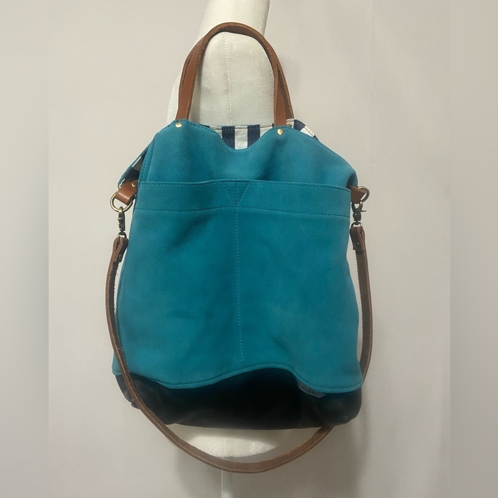 Teal and Brown Women’s Hobo Bag - Stylish Everyday Carry